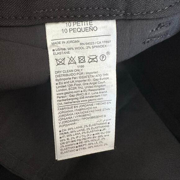 Banana Republic High Rise Flare Italian Wool Pant 10P Black 826931 - Picture 10 of 14